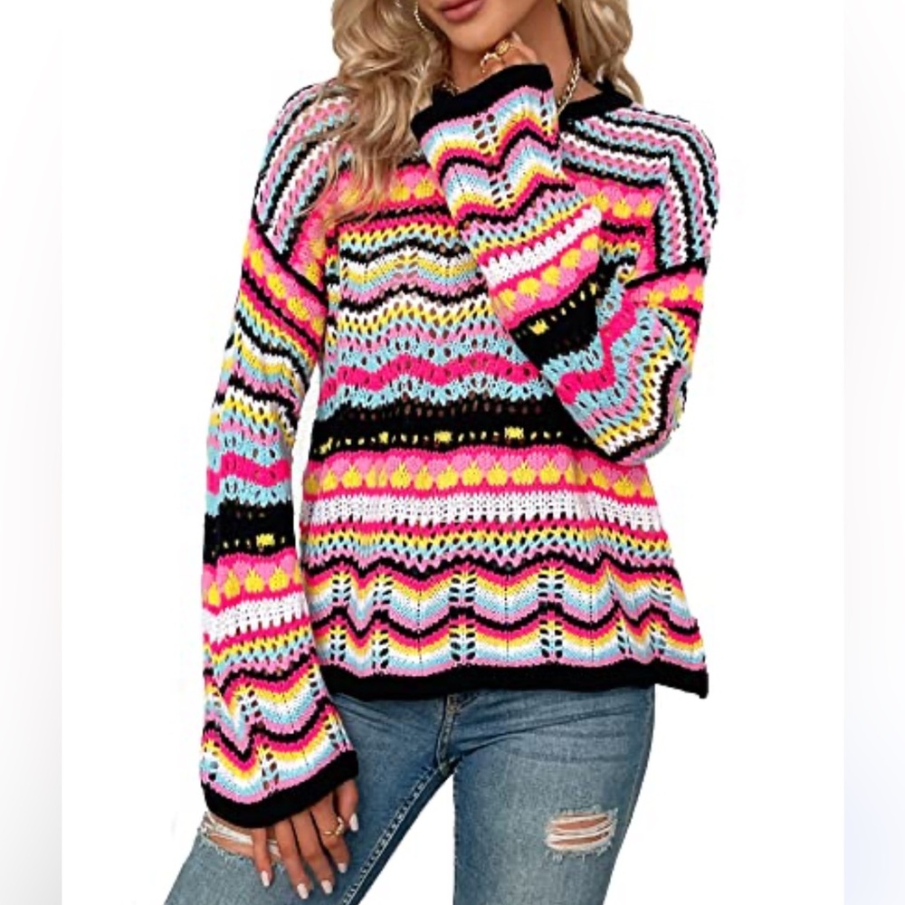 Colorful Knit Sweater - Picture 2 of 12